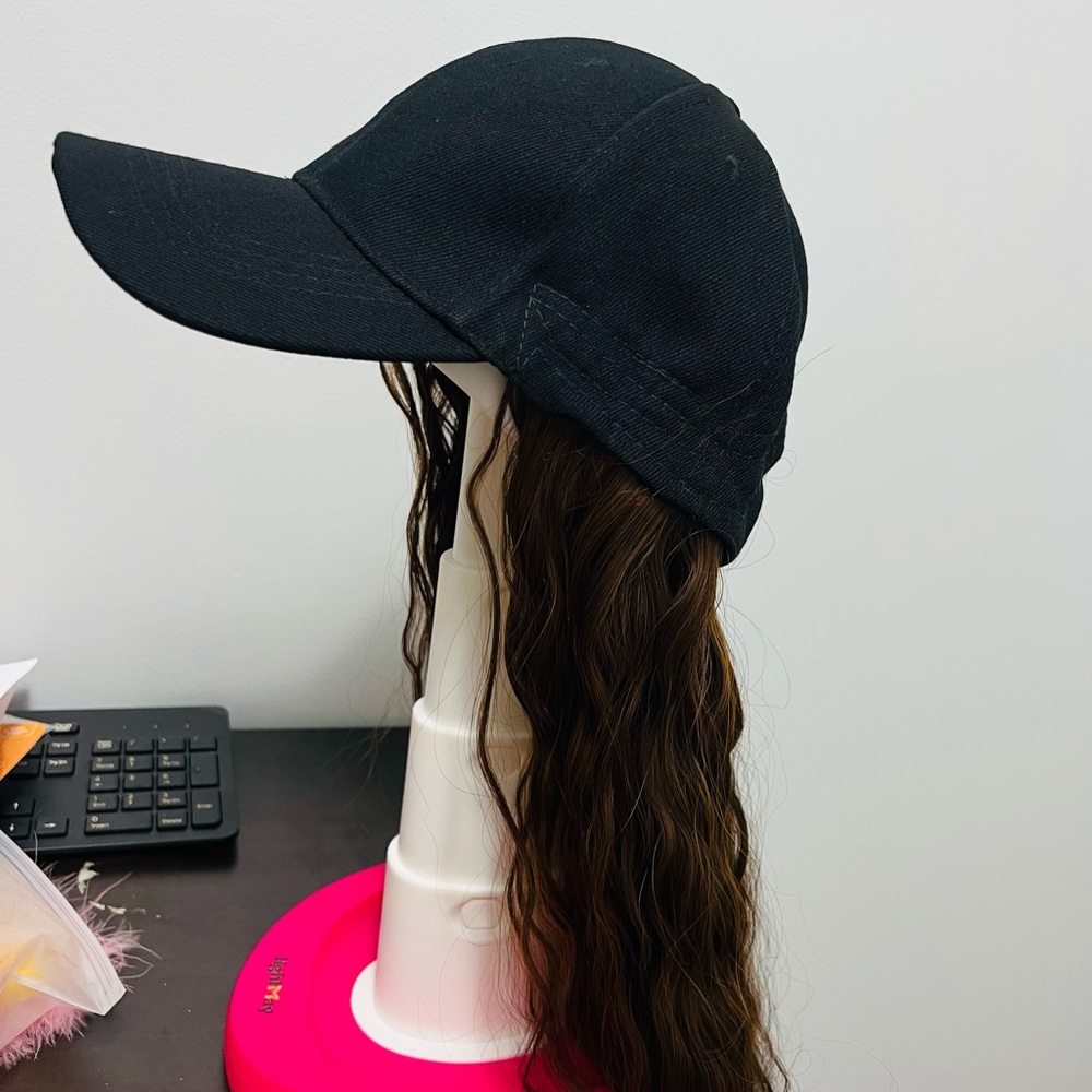 Hair extension with attached cap